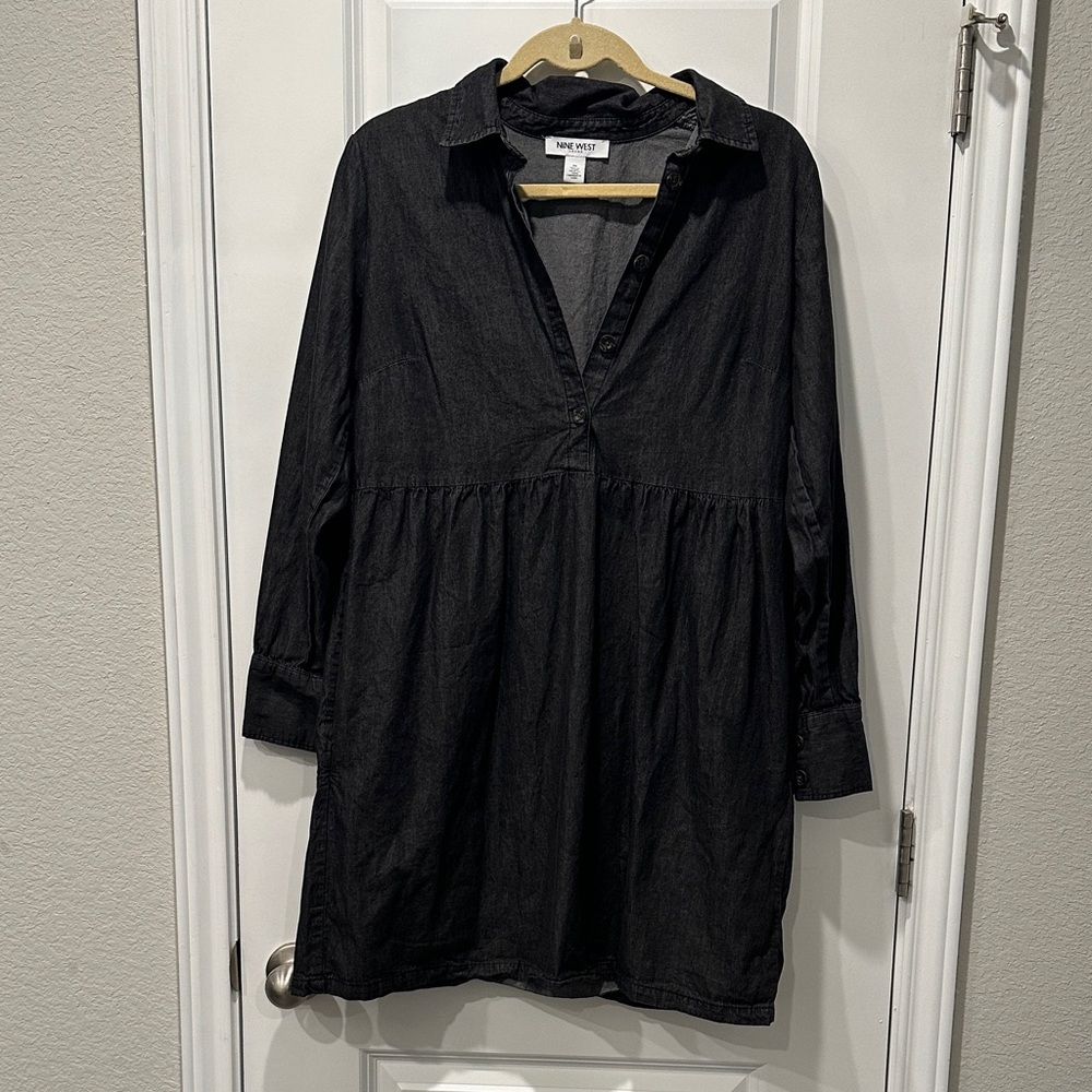 Nine West Black Collared Tunic